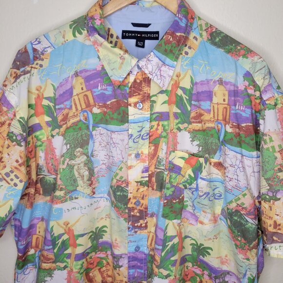Tommy Hilfiger Top Vacation Button Down, Size XL - Picture 2 of 7